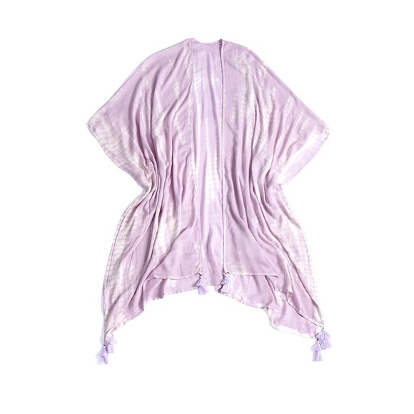 Shiraleah • Boho Tie Dye Kimono Lilac Light Purple - Picture 2 of 2